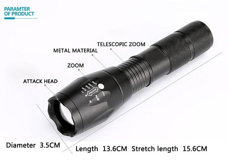 Waterproof Z45 Flashlight/Bright/MINI Torch T6/L2/V6 zoom/5 Modes/18650 rechargeable