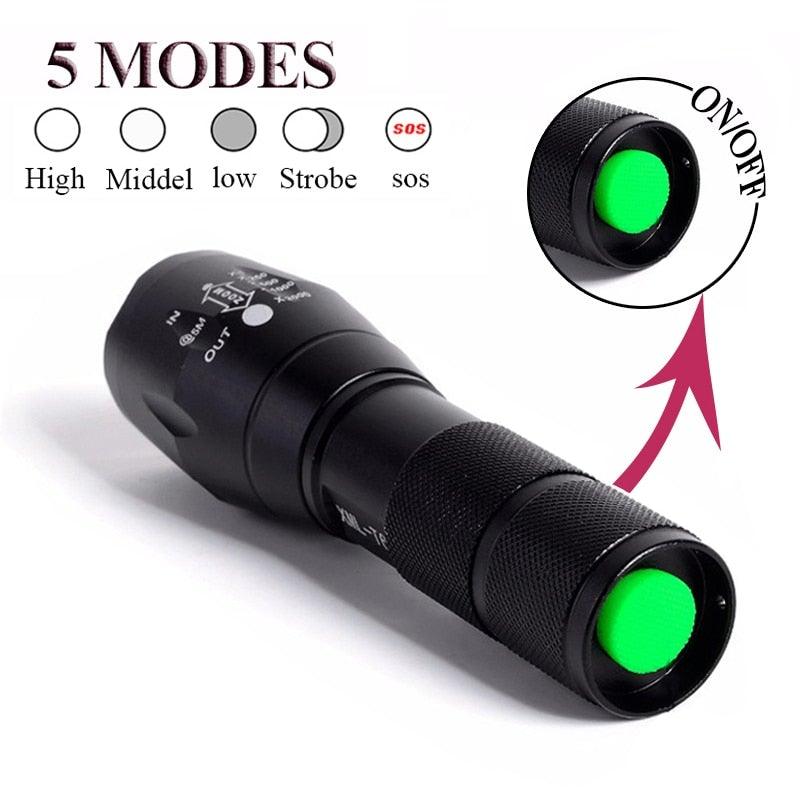 Waterproof Z45 Flashlight/Bright/MINI Torch T6/L2/V6 zoom/5 Modes/18650 rechargeable