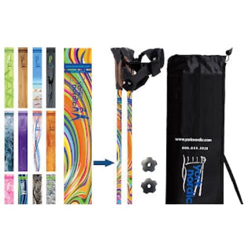 Nordic Walking Poles/Glove Grip/flip locks/detachable feet/travel bag/pair/Heights up to 6’2”