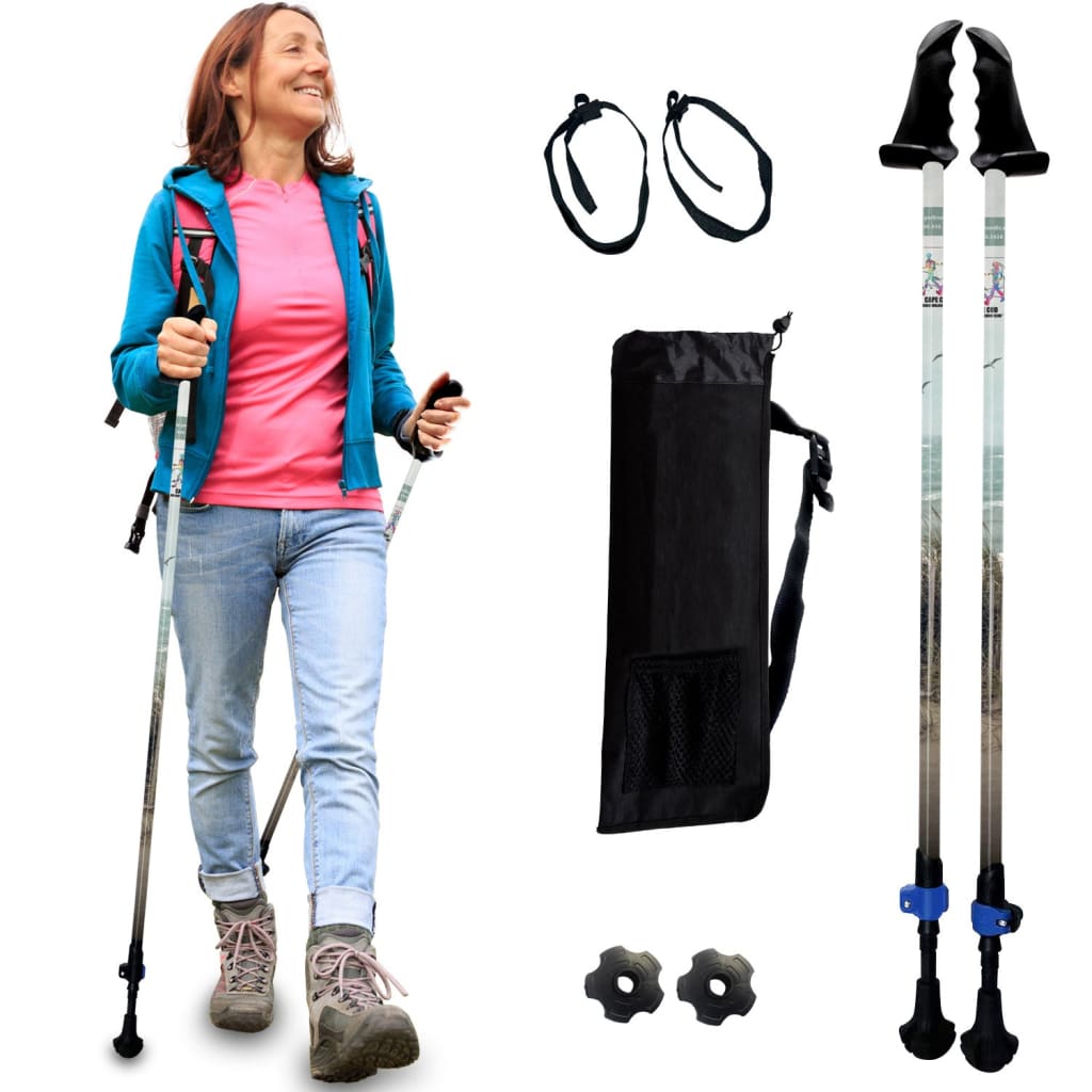 Walking Poles/Balance and Rehab/Stability Grips/Lightweight/Adjustable/Collapsible/2 Piece