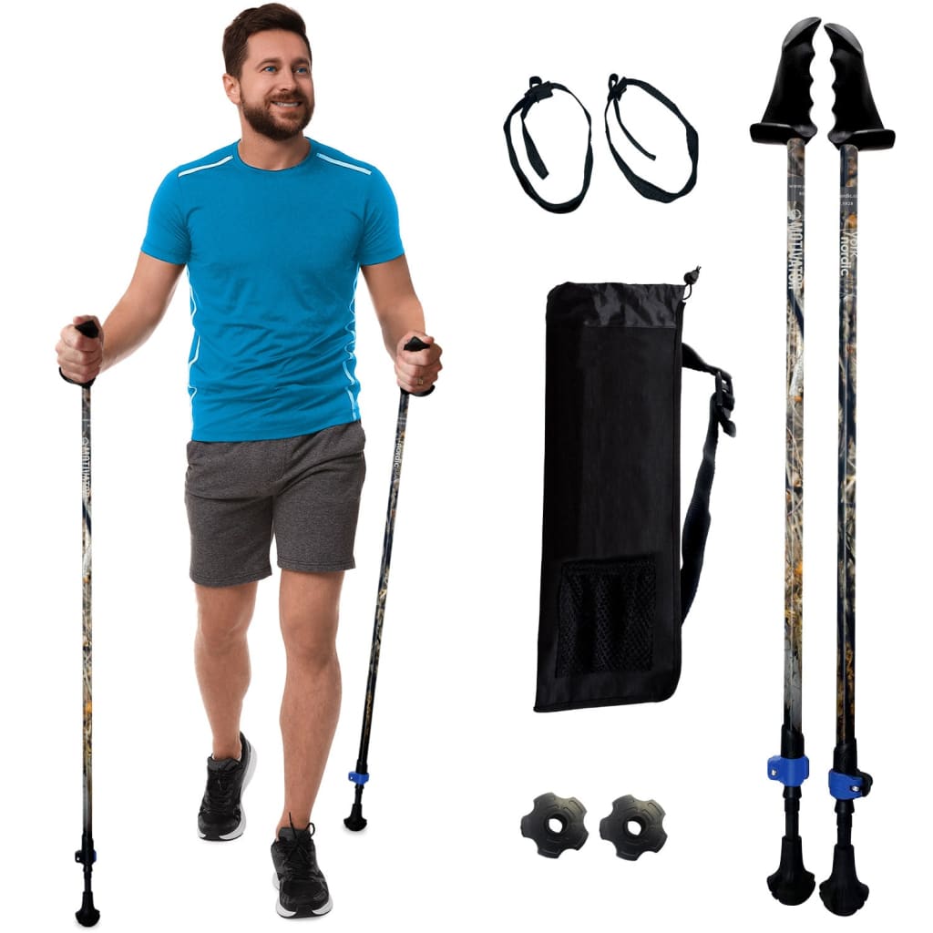Walking Poles/Balance and Rehab/Stability Grips/Lightweight/Adjustable/Collapsible/2 Piece