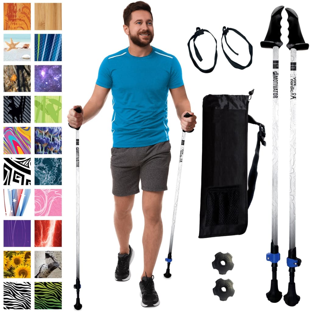 Walking Poles/Balance and Rehab/Stability Grips/Lightweight/Adjustable/Collapsible/2 Piece