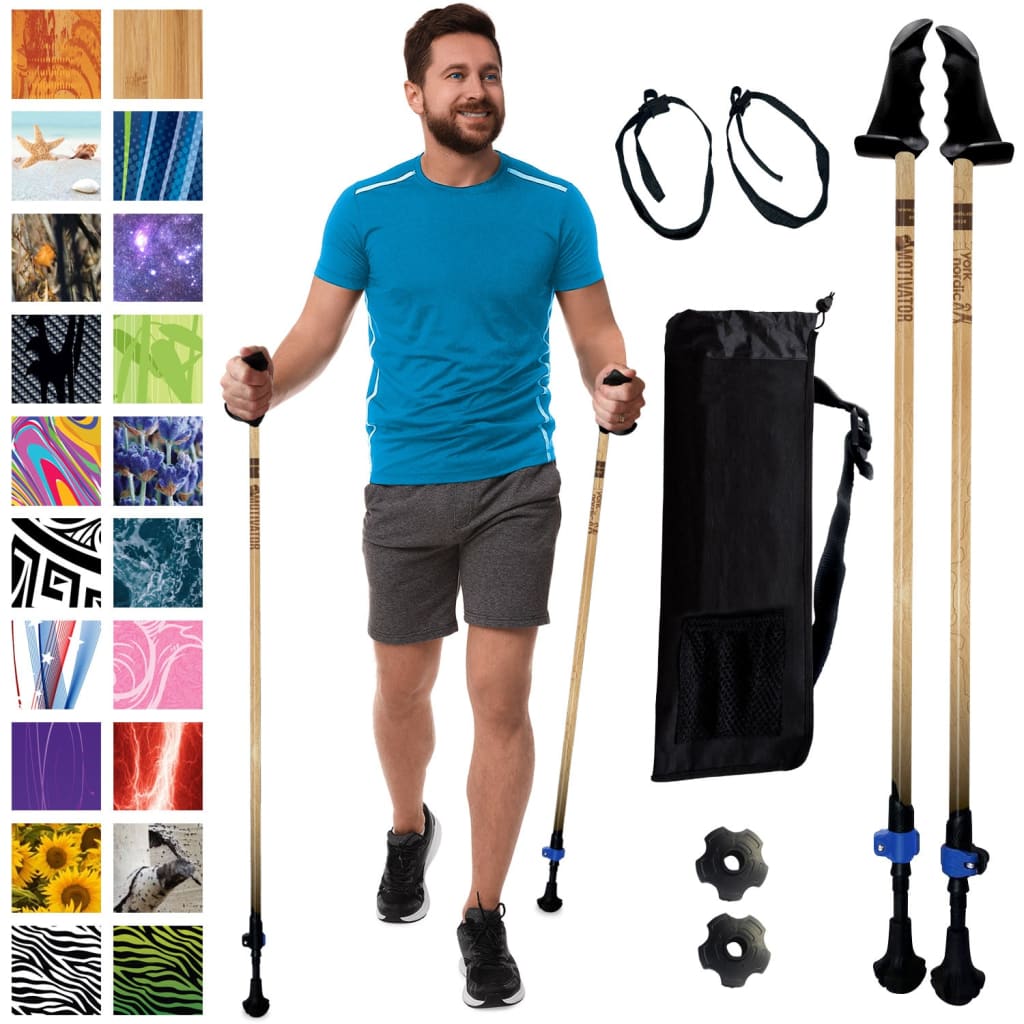 Walking Poles/Balance and Rehab/Stability Grips/Lightweight/Adjustable/Collapsible/2 Piece
