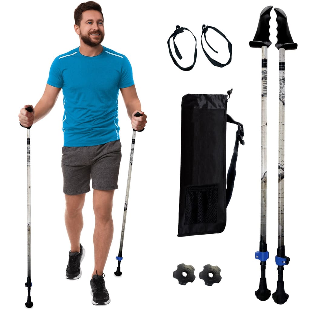 Walking Poles/Balance and Rehab/Stability Grips/Lightweight/Adjustable/Collapsible/2 Piece