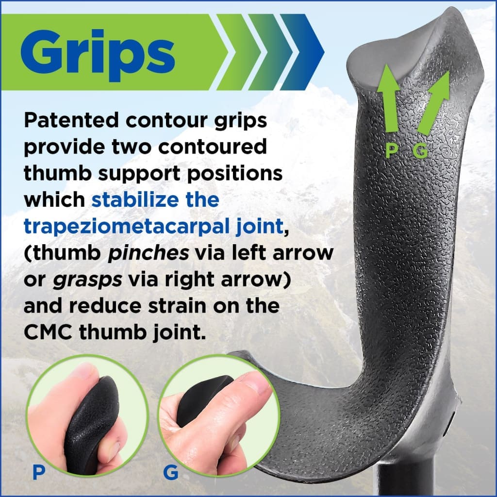 Walking Poles/Balance and Rehab/Stability Grips/Lightweight/Adjustable/Collapsible/2 Piece