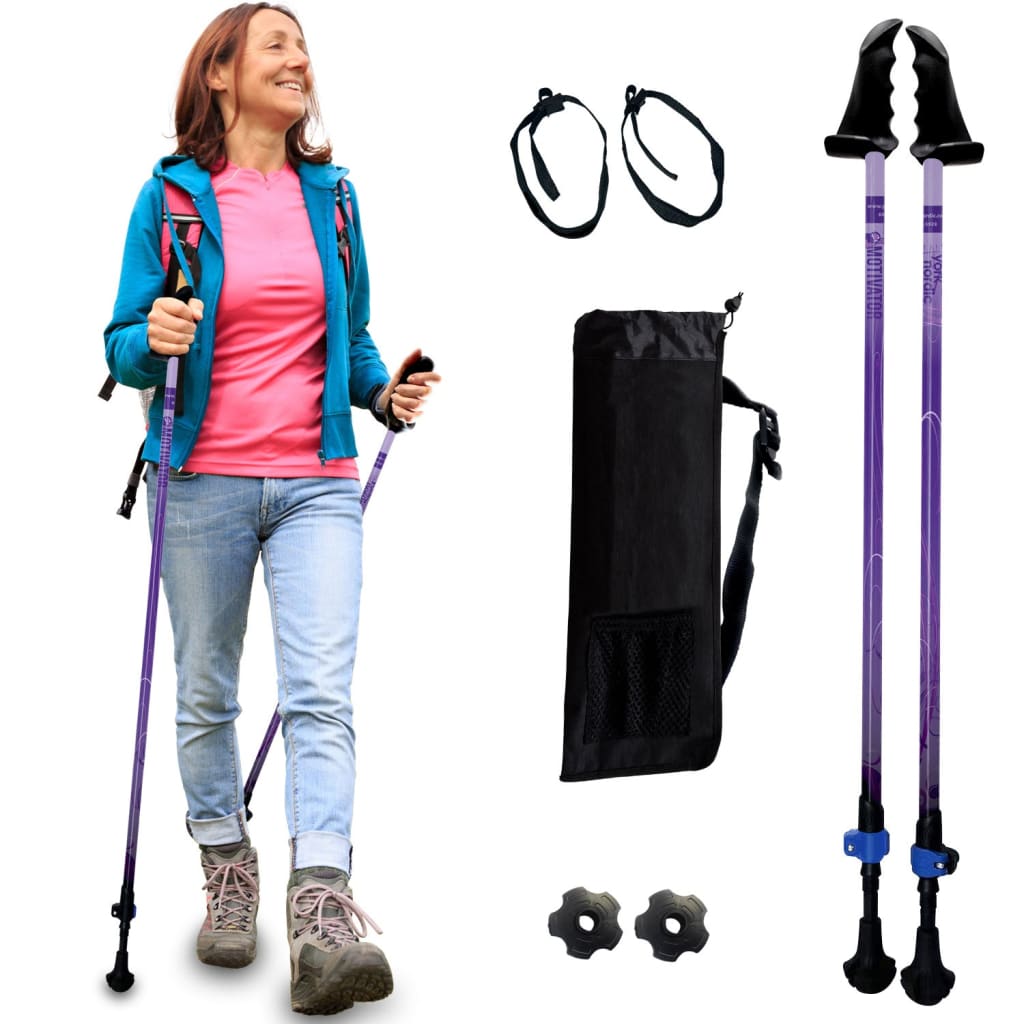 Walking Poles/Balance and Rehab/Stability Grips/Lightweight/Adjustable/Collapsible/2 Piece