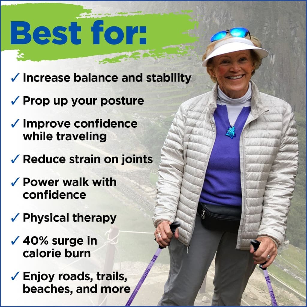 Walking Poles/Balance and Rehab/Stability Grips/Lightweight/Adjustable/Collapsible/2 Piece
