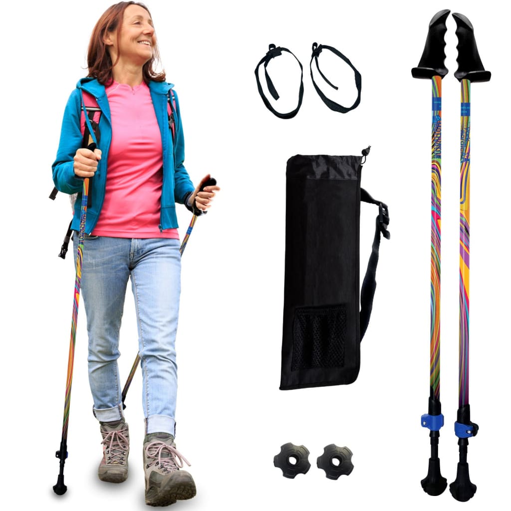 Walking Poles/Balance and Rehab/Stability Grips/Lightweight/Adjustable/Collapsible/2 Piece
